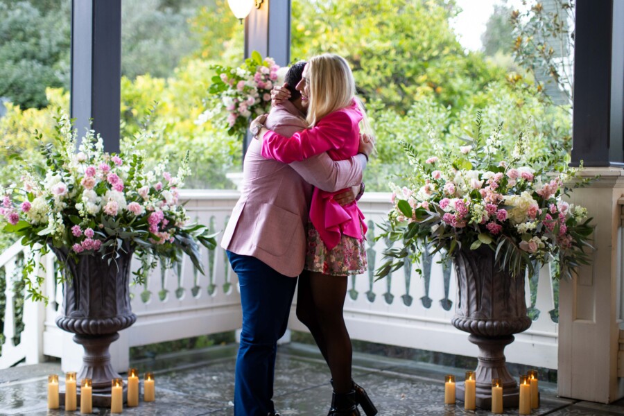 no purer hug than after getting engaged